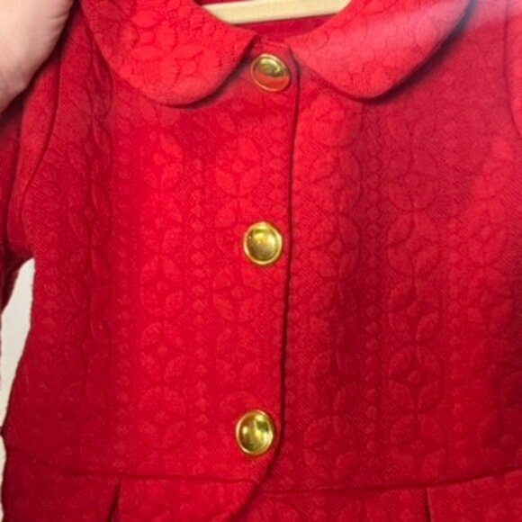 Classic Red Holiday Dress Coat & Plaid Christmas Dress Lots of Love Girls Size 6 - Picture 13 of 14